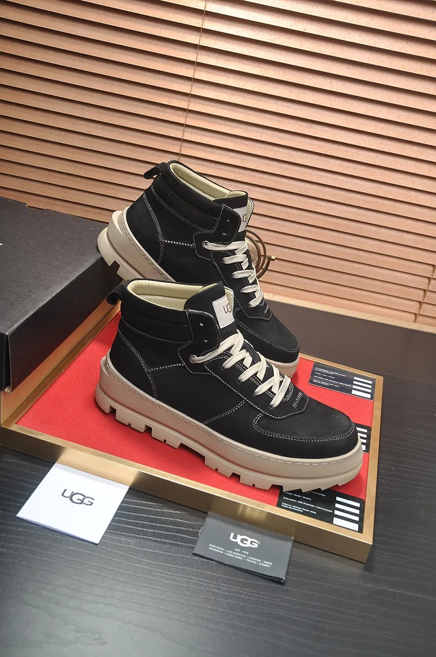 Men's shoes 💰640💶 [UGG] (full wool lining) top-end high-quality fur-in-one warm snow boots from Australia's warm luxury brand men's shoes, UGG-5877 official website synchronized, made of imported cowhide, carefully sewn...Imported rubber foam outsole (comfortable, soft, wear-resistant) The quality is really great...Exquisite workmanship, you can't put it down at first sight, available in sizes 39-44